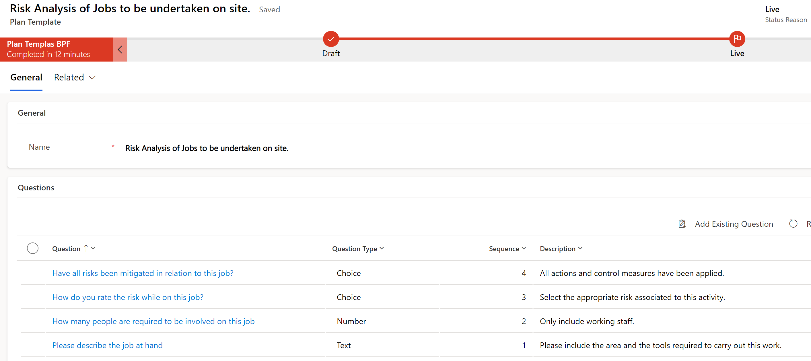 A screenshot of a plan template.